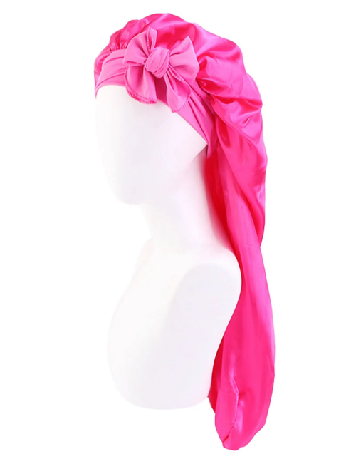 Soft Silky Long Satin Bonnet for Women – Extra-Large Tie Band Sleep Cap for Natural & Curly Hair | Luxe Silky Night Hair Protection