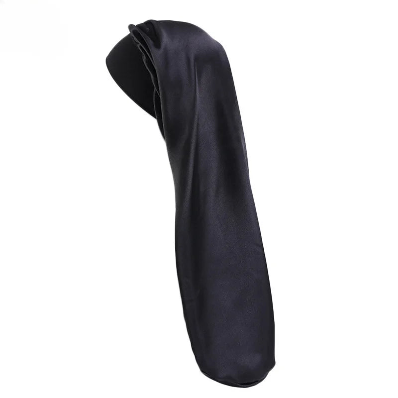 Extra Long Satin Sleep Hat for Women – Oversized Silk Bonnet for Curly Hair, Braids & Protective Styles