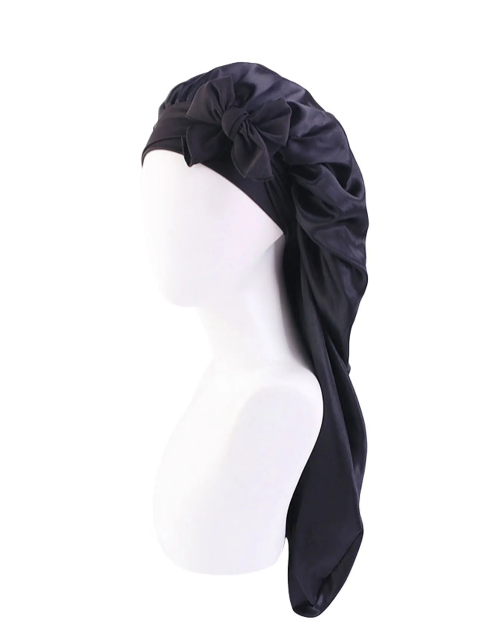 Soft Silky Long Satin Bonnet for Women – Extra-Large Tie Band Sleep Cap for Natural & Curly Hair | Luxe Silky Night Hair Protection