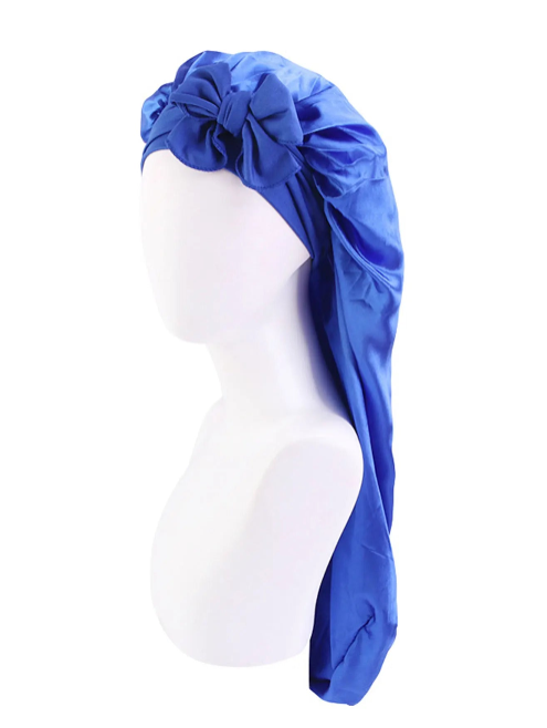 Soft Silky Long Satin Bonnet for Women – Extra-Large Tie Band Sleep Cap for Natural & Curly Hair | Luxe Silky Night Hair Protection