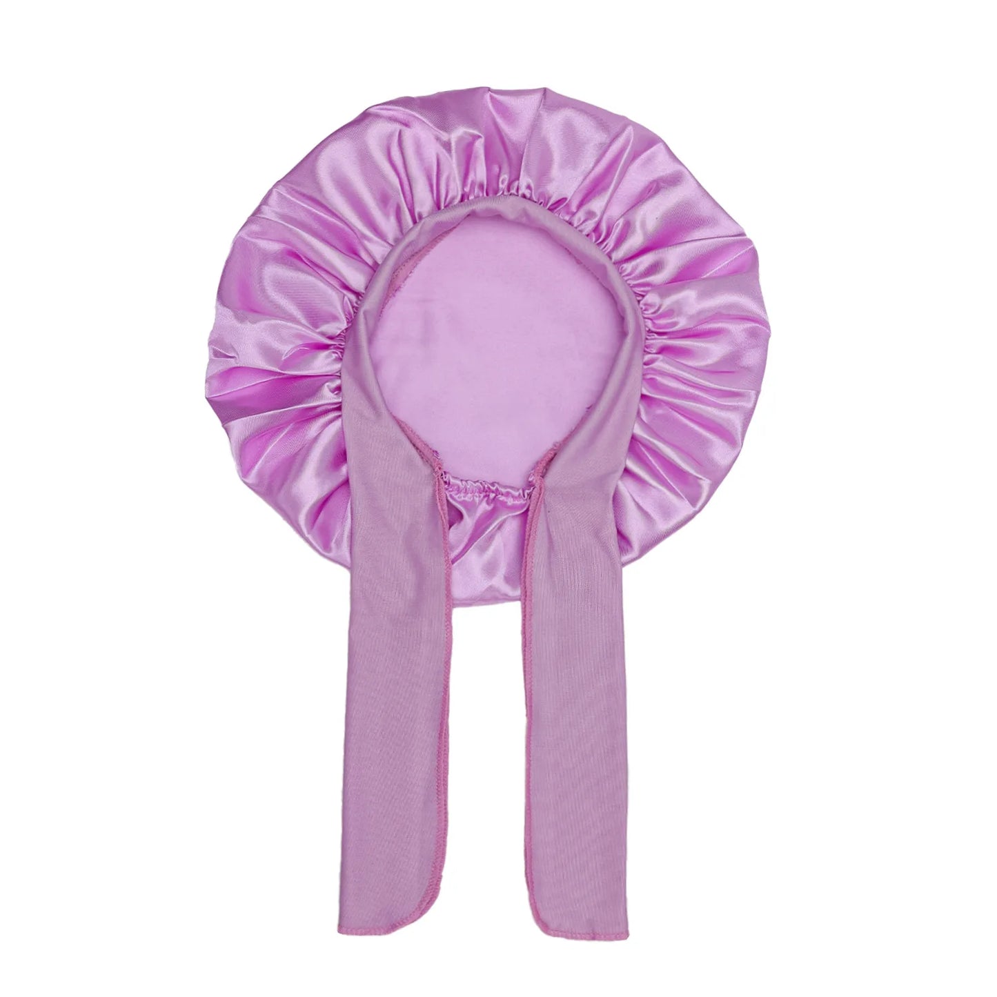 Kids Satin Bonnet – Print Sleep Cap with Wide Elastic Band & Ribbon Tie