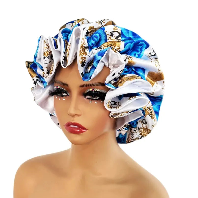 Luxury Satin Sleep Bonnet for Women – Large Silky Lined Night Cap, Soft Comfortable Hair Cover for Styling & Night Protection