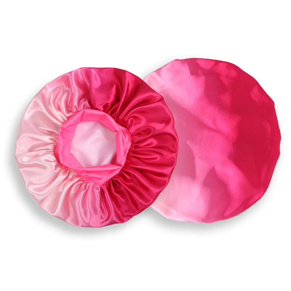 Luxury Satin Silk Bonnet with Frontal Wrap – Large Wide Band Sleep Cap, Colorful Fade Print Nightcap for Hair Protection