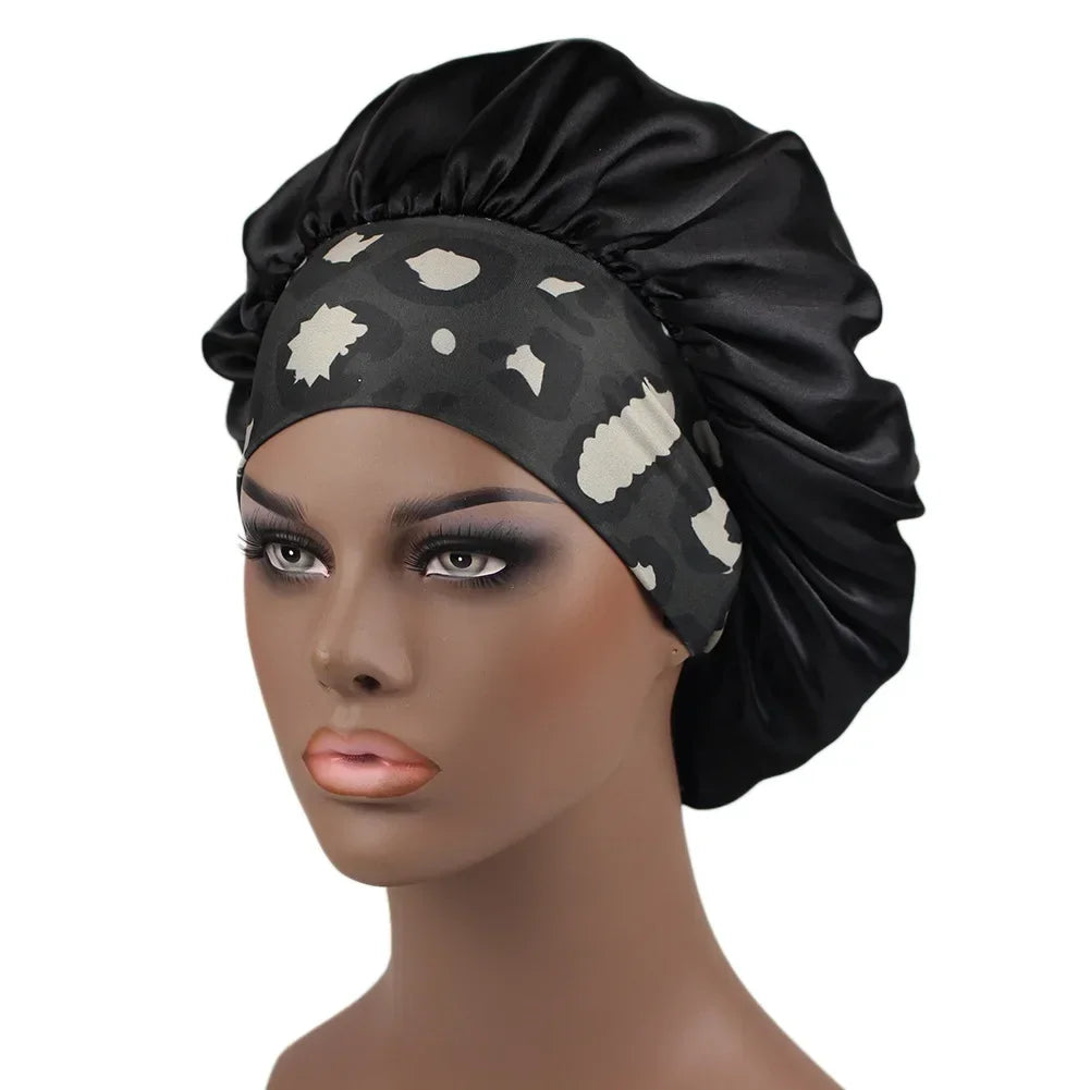 Premium Satin Sleeping Hat for Women – Extra Soft Silky Nightcap with Wide Elastic Band, Hair Care Bonnet & Shower Cap Alternative