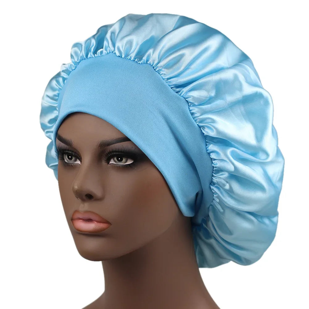 Premium Satin Sleeping Hat for Women – Extra Soft Silky Nightcap with Wide Elastic Band, Hair Care Bonnet & Shower Cap Alternative