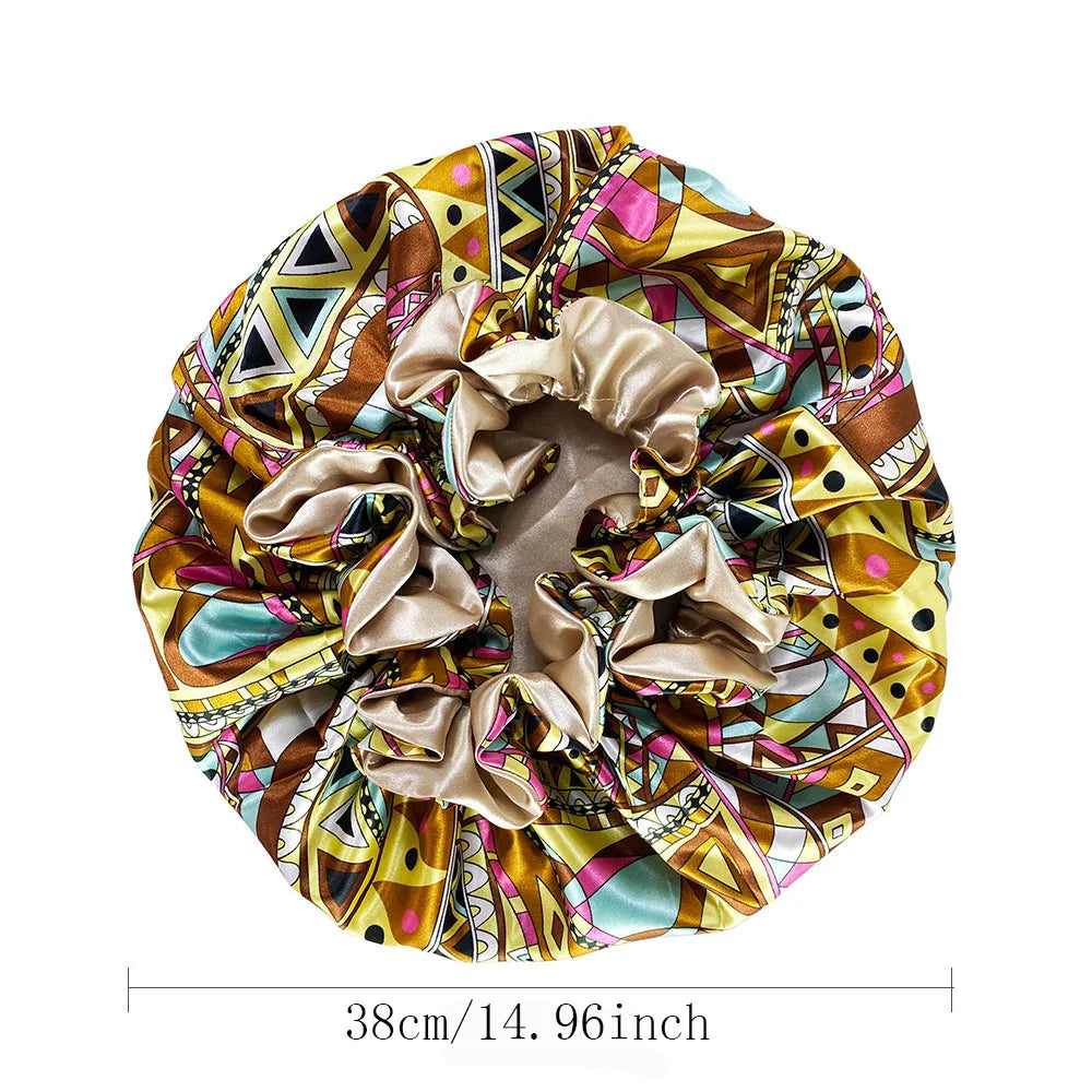 Luxury Satin Sleep Bonnet for Women – Large Silky Lined Night Cap, Soft Comfortable Hair Cover for Styling & Night Protection