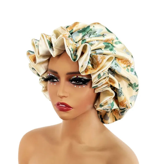 Luxury Satin Sleep Bonnet for Women – Large Silky Lined Night Cap, Soft Comfortable Hair Cover for Styling & Night Protection