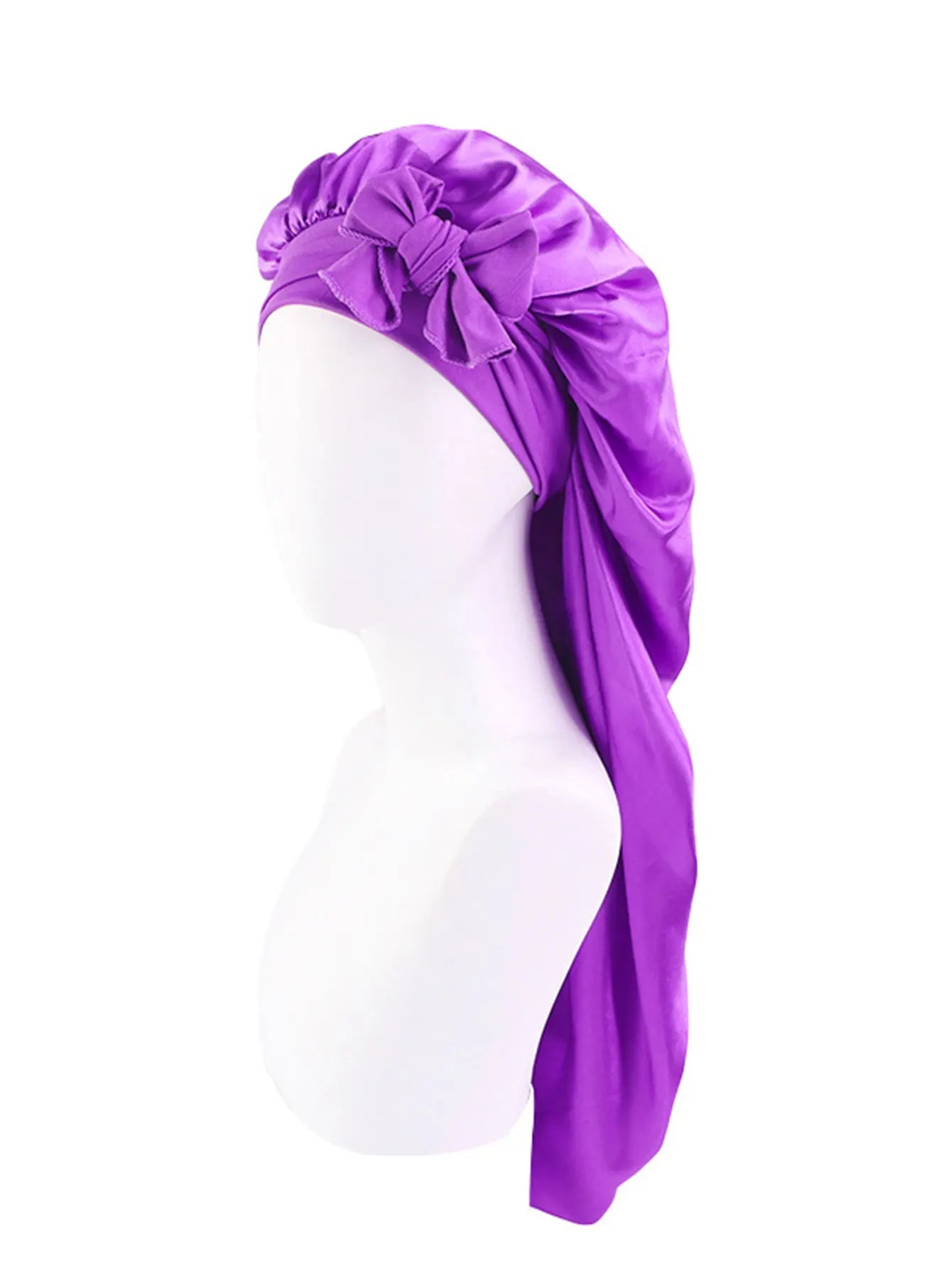 Soft Silky Long Satin Bonnet for Women – Extra-Large Tie Band Sleep Cap for Natural & Curly Hair | Luxe Silky Night Hair Protection