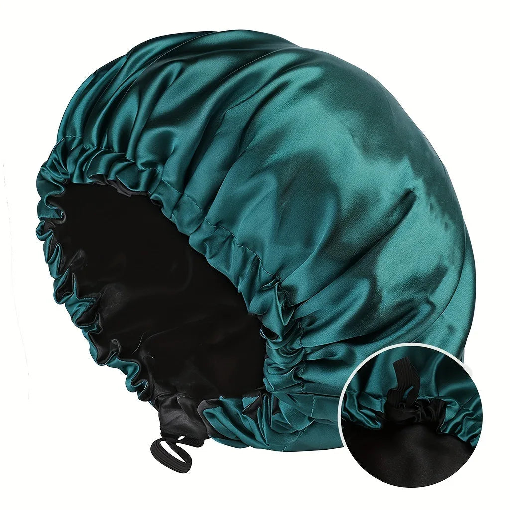 Reversible Satin Sleep Cap – Adjustable Chemo Headwear & Elastic Hair Care Bonnet for Women & Men