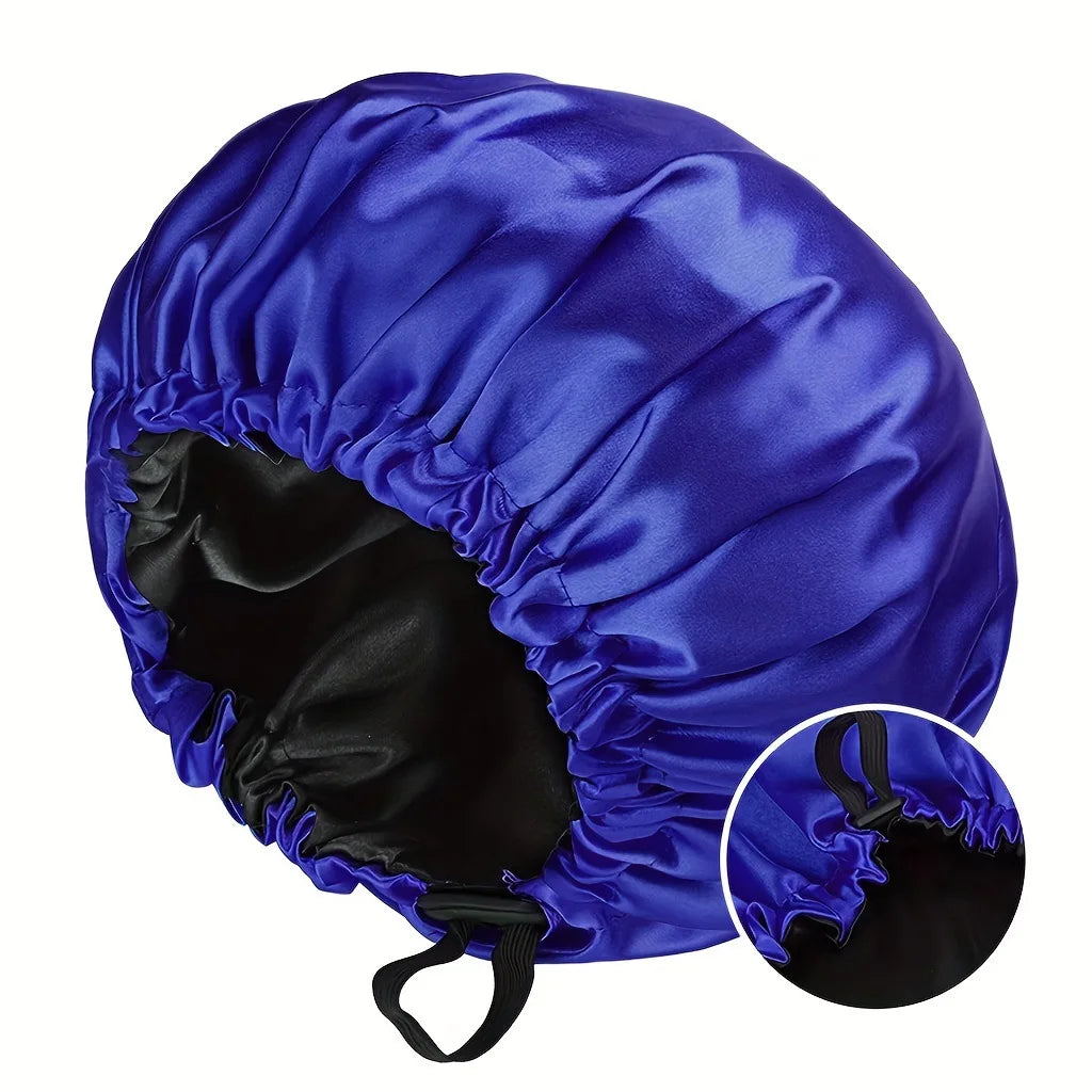 Reversible Satin Sleep Cap – Adjustable Chemo Headwear & Elastic Hair Care Bonnet for Women & Men