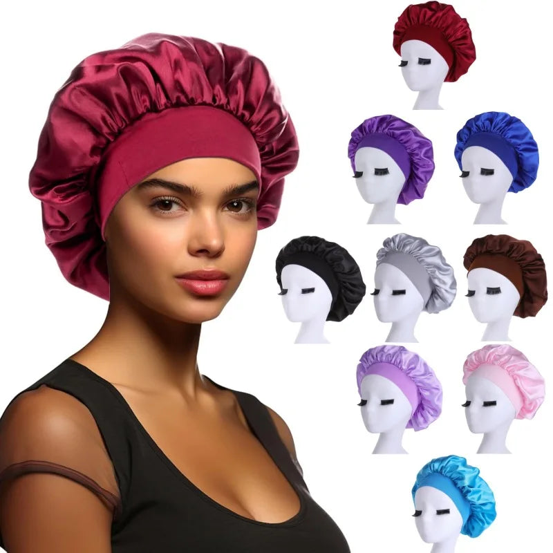 Silk Satin Hair Bonnet for Women – Frizz-Free Sleep Cap for Natural, Curly & Protective Styles