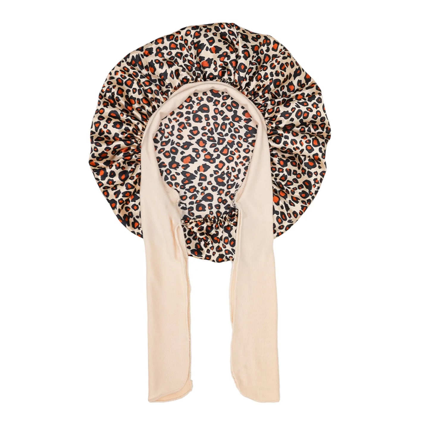 Kids Satin Bonnet – Print Sleep Cap with Wide Elastic Band & Ribbon Tie