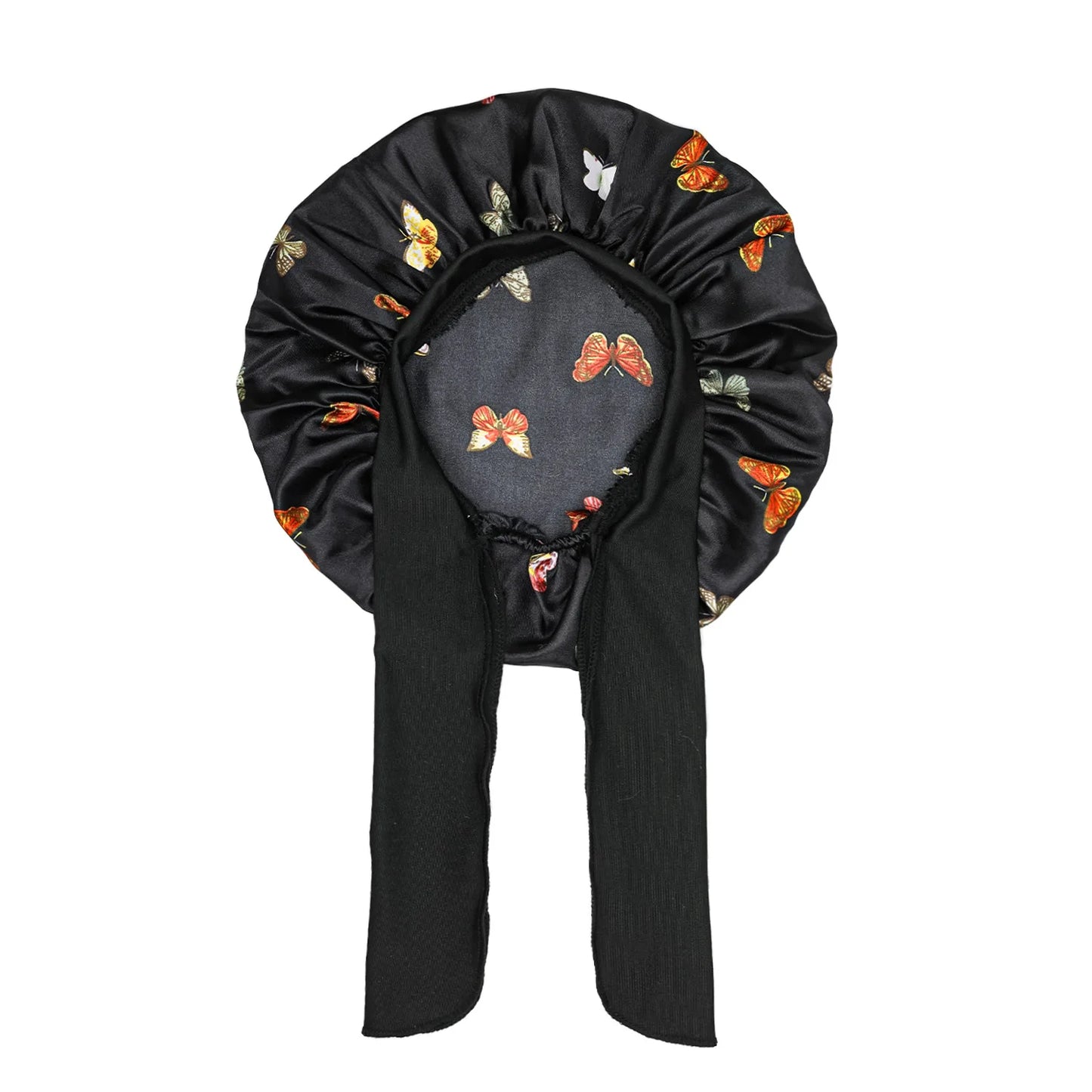 Kids Satin Bonnet – Print Sleep Cap with Wide Elastic Band & Ribbon Tie