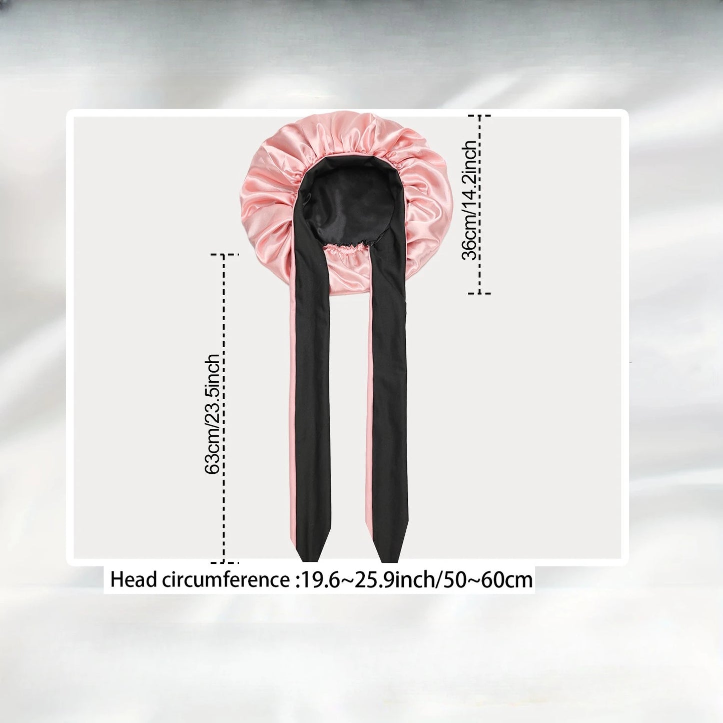 Women’s Double-Layer Satin Sleep Cap – Adjustable Elastic Tie Band Night Bonnet & Shower Cap for Hair Protection