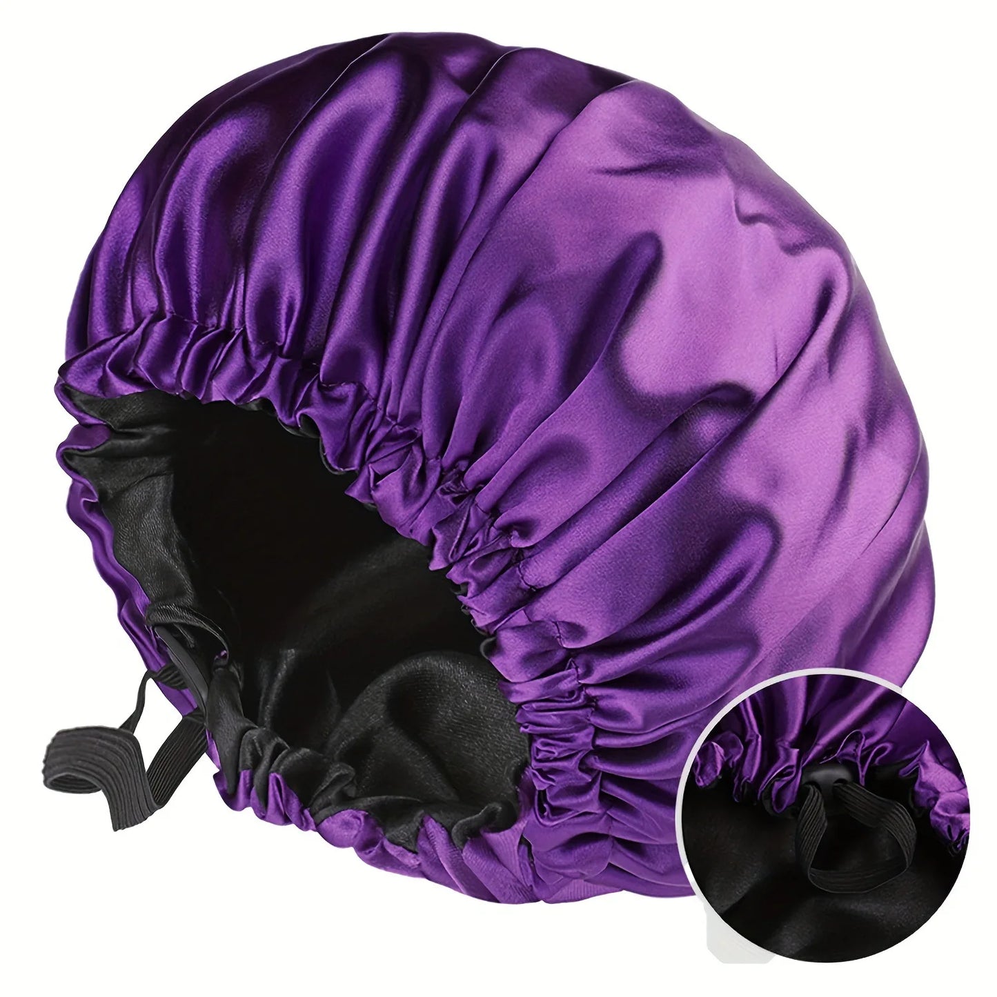 Reversible Satin Sleep Cap – Adjustable Chemo Headwear & Elastic Hair Care Bonnet for Women & Men