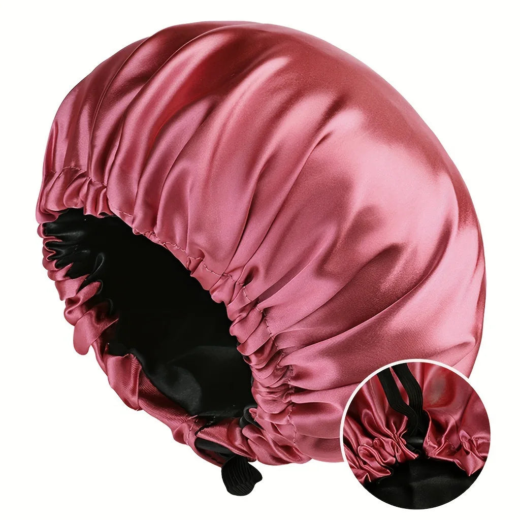 Reversible Satin Sleep Cap – Adjustable Chemo Headwear & Elastic Hair Care Bonnet for Women & Men