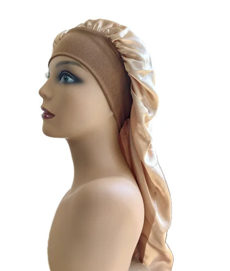 Extra Long Satin Sleep Hat for Women – Oversized Silk Bonnet for Curly Hair, Braids & Protective Styles