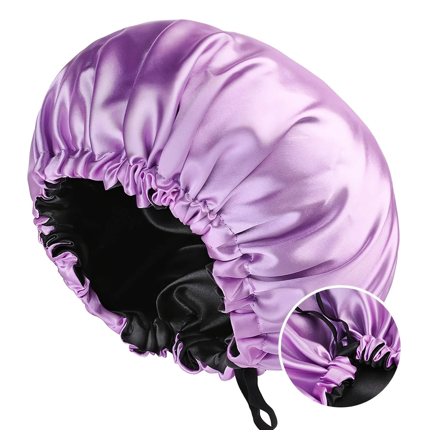 Reversible Satin Sleep Cap – Adjustable Chemo Headwear & Elastic Hair Care Bonnet for Women & Men