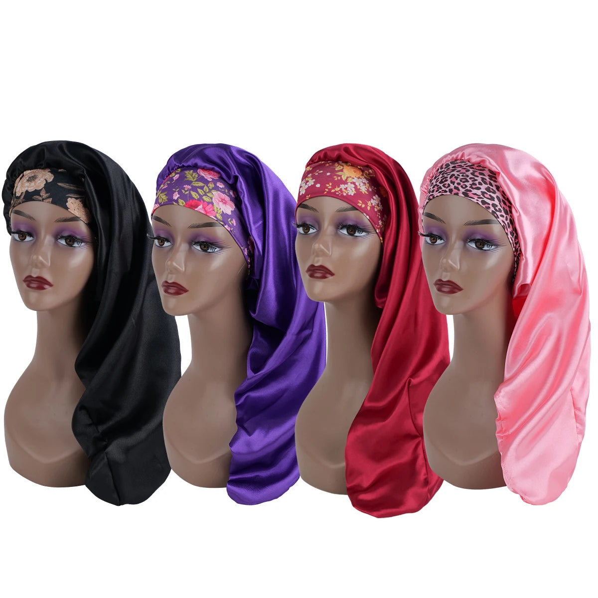 Extra Long Satin Sleep Bonnet for Women – Oversized Adjustable Hair Turban for Curly & Natural Hair